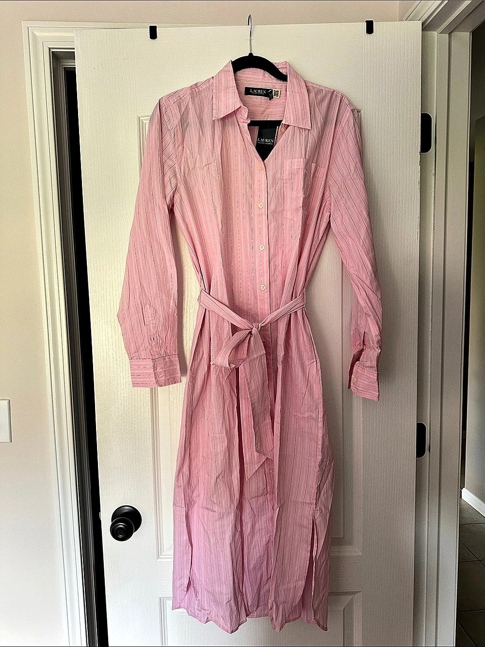 Lauren Ralph Lauren striped shirtdress Striped Maxi Shirt Dress Size 12 NWT